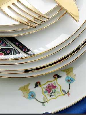 Fine bone china Luxuious brand KUNWARE dinner set