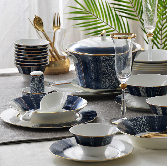Fine bone china Luxuious brand KUNWARE dinner set