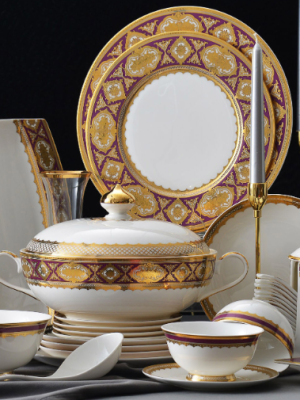 Fine bone china Luxuious brand KUNWARE dinner set