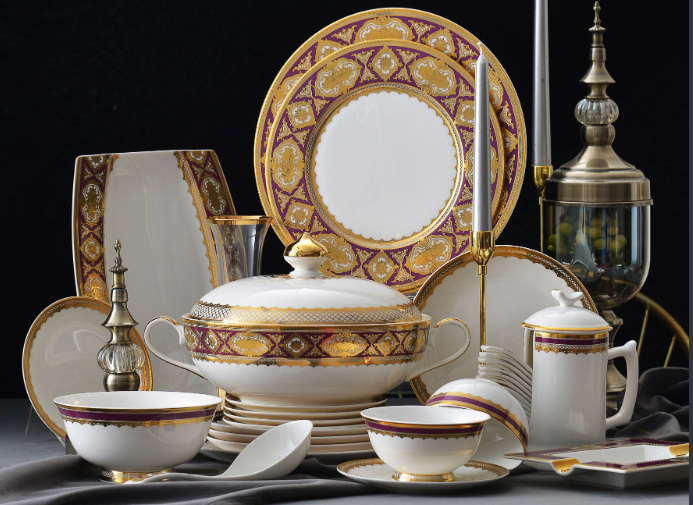 Fine bone china Luxuious brand KUNWARE dinner set