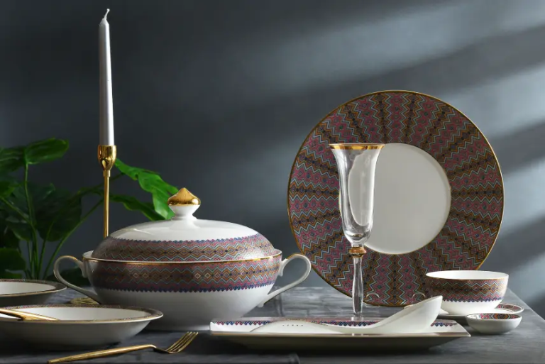 Fine bone china Luxuious brand KUNWARE dinner set